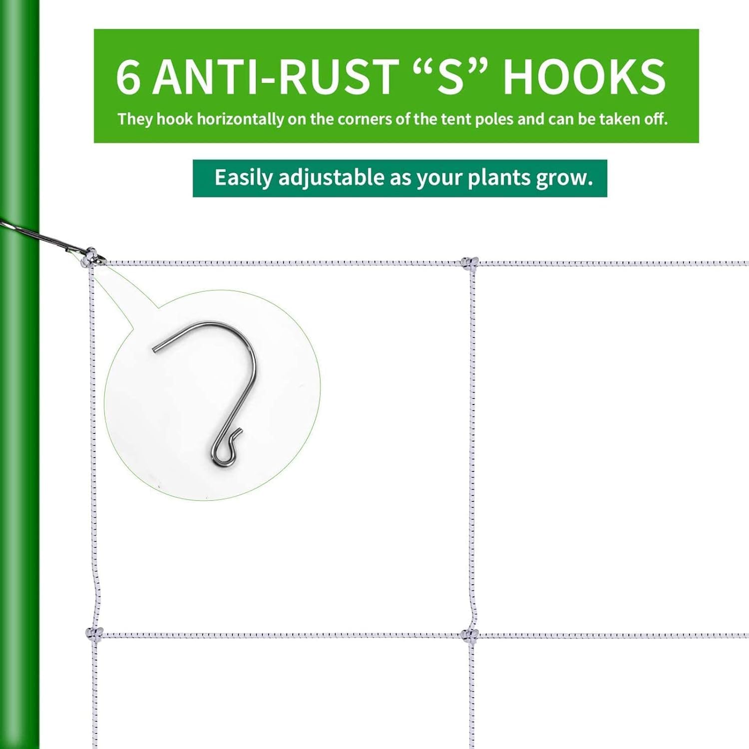 Foto 3 | Trellis Netting Simple Deluxe Elástico Para Grow Ten De 150 X 150 Cm - Venta Internacional.