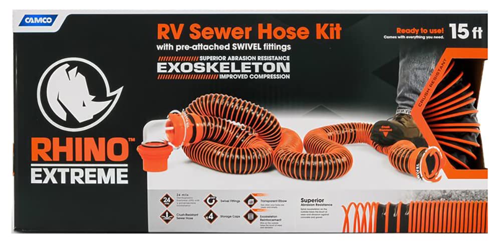 Foto 2 pulgar | Kit De Mangueras De Alcantarillado Camco Rhinoextreme De 15 Pies Con Ajuste Giratorio 4-n-1 - Venta Internacional.
