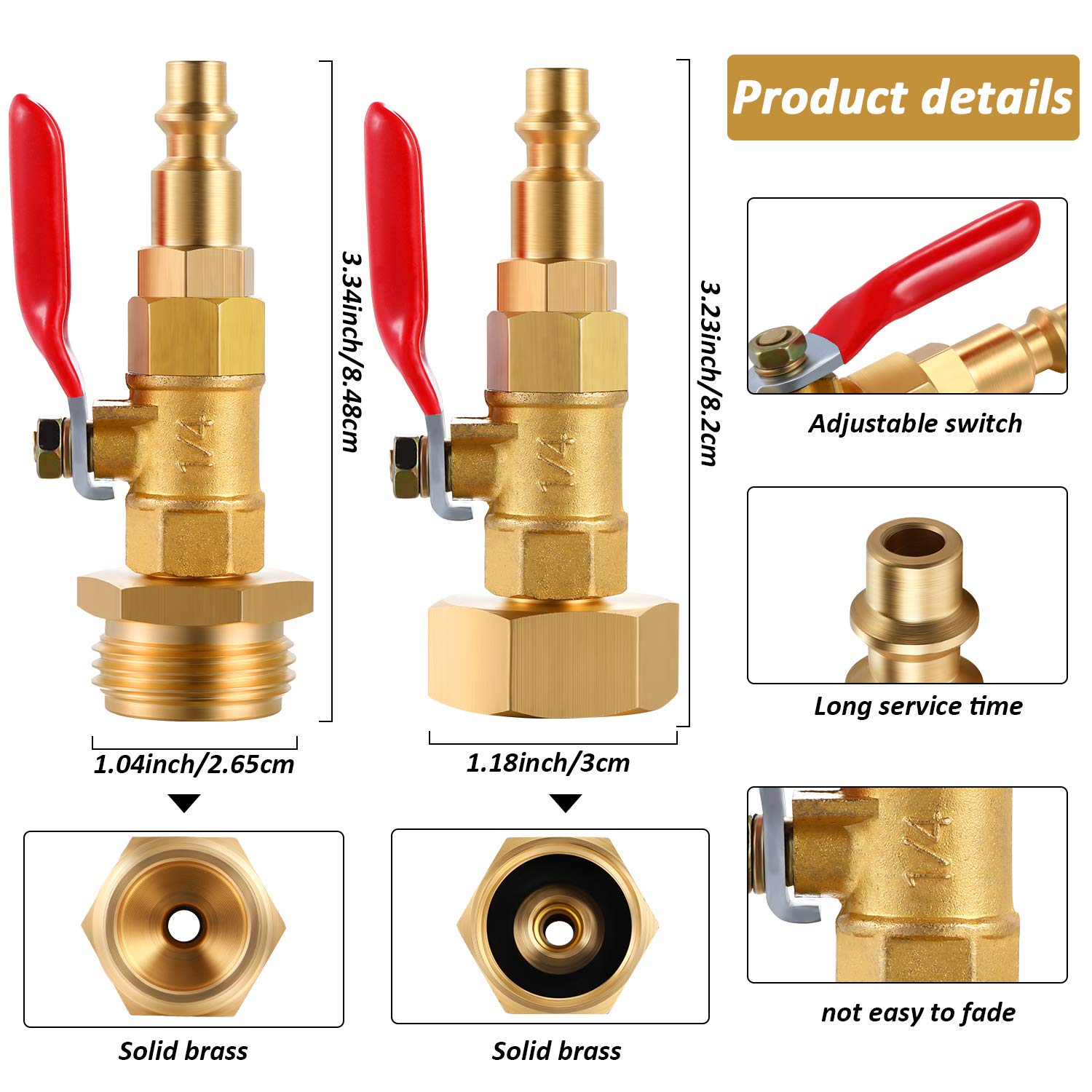 Foto 3 pulgar | Adaptador Winterize Blowout Hotop Brass Con 1/4 Pulgadas Macho X 3/4 Pulgadas Ght - Venta Internacional.