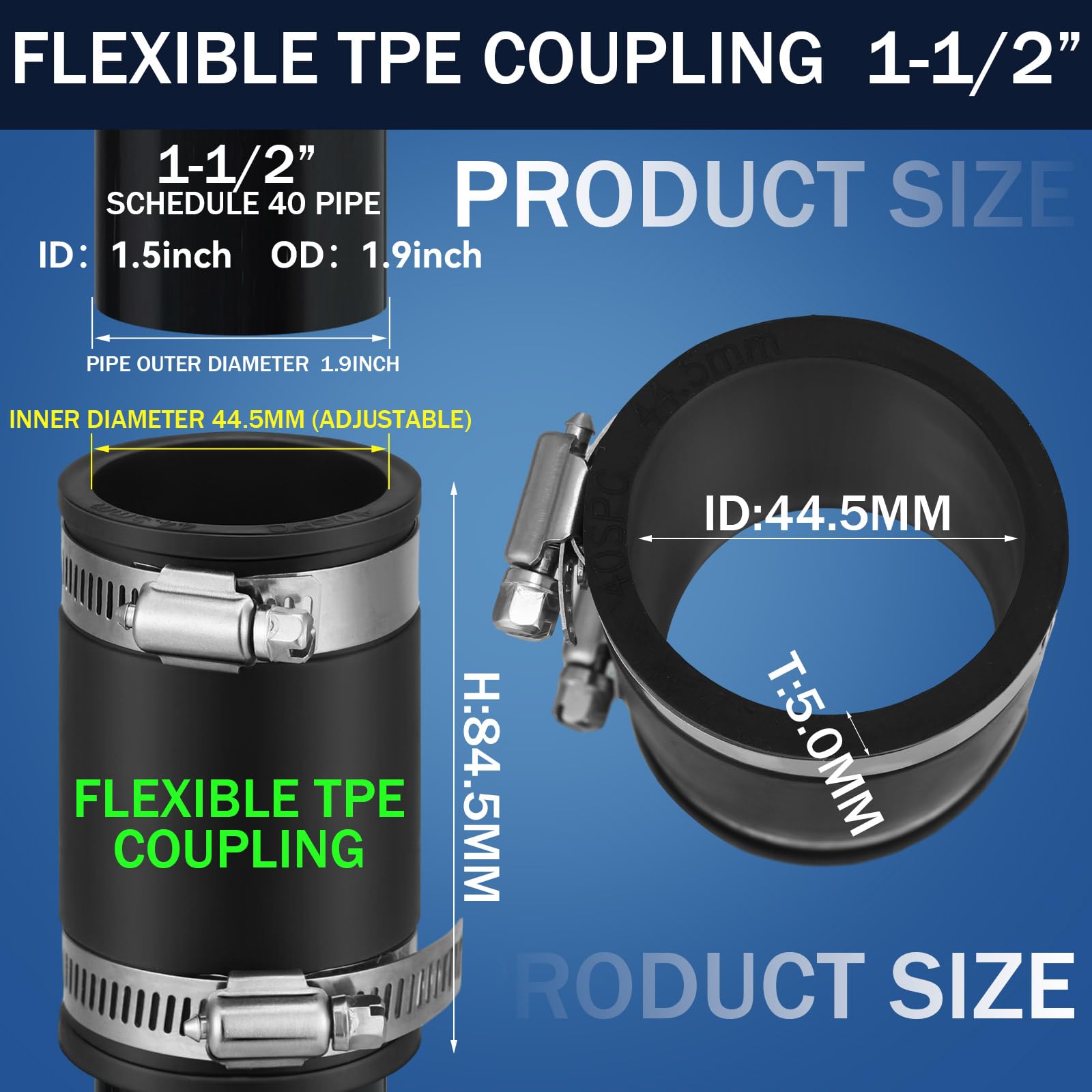 Foto 3 pulgar | Pangda De Acoplamiento Flexible De Tpe Para Tubos De Plástico Y Cobre - Venta Internacional.