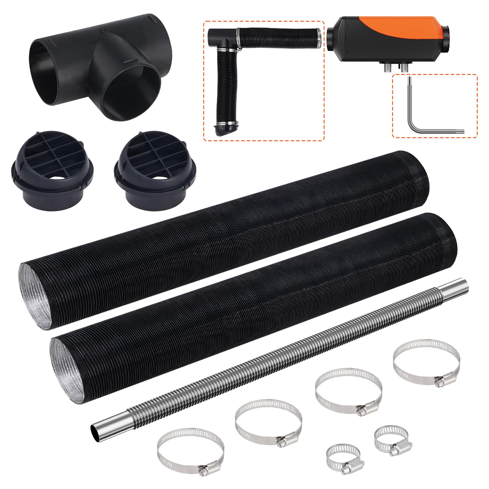 Foto 2 pulgar | Juego De 3 Conductos De Tuberías Para Calentadores Diésel Y Mangueras De Conducto De Aire Extensibles - Venta Inte