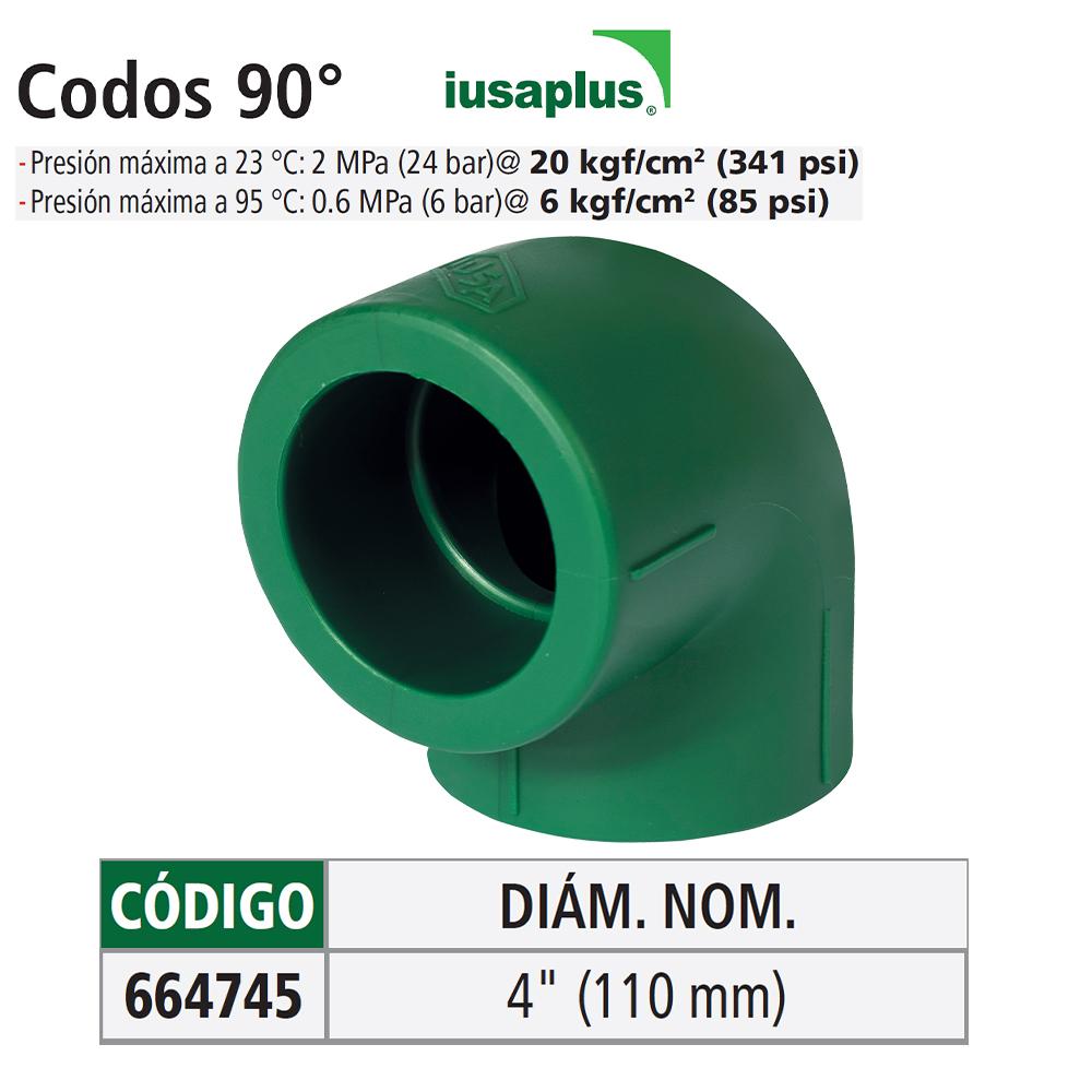 Foto 2 | Codo De Ppr, 90°, Iusaplus 110 Mm