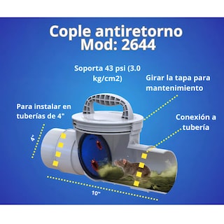 Foto 2 | Cople Anti-retorno Abs Tapa Un Asa Fácil Eo Safe Imports Esi-16358 Blanco
