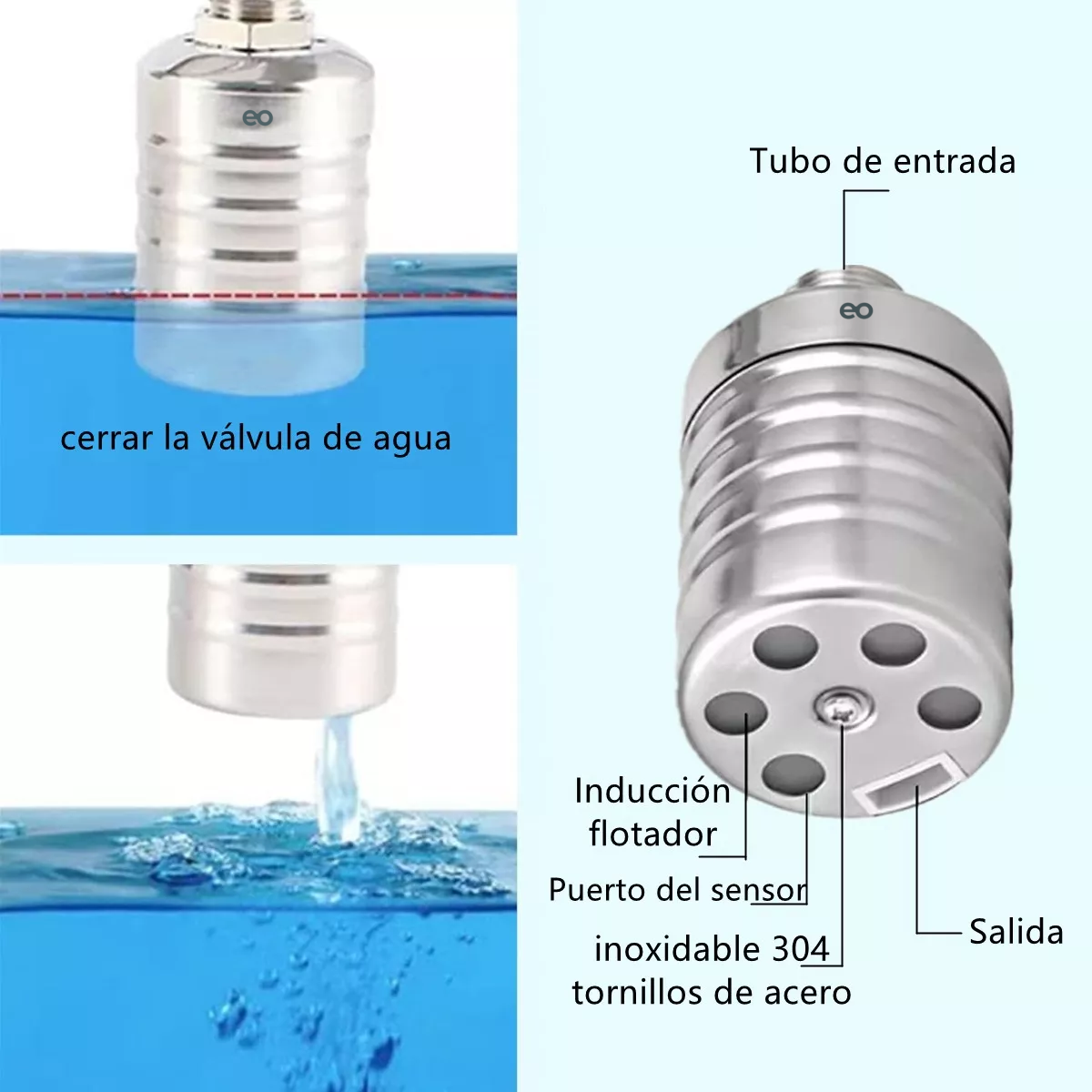 Foto 3 pulgar | Language Válvula De Nivel De Agua Automática De Acero Inoxidable Eo Safe Imports Esi-18287-1 Plata
