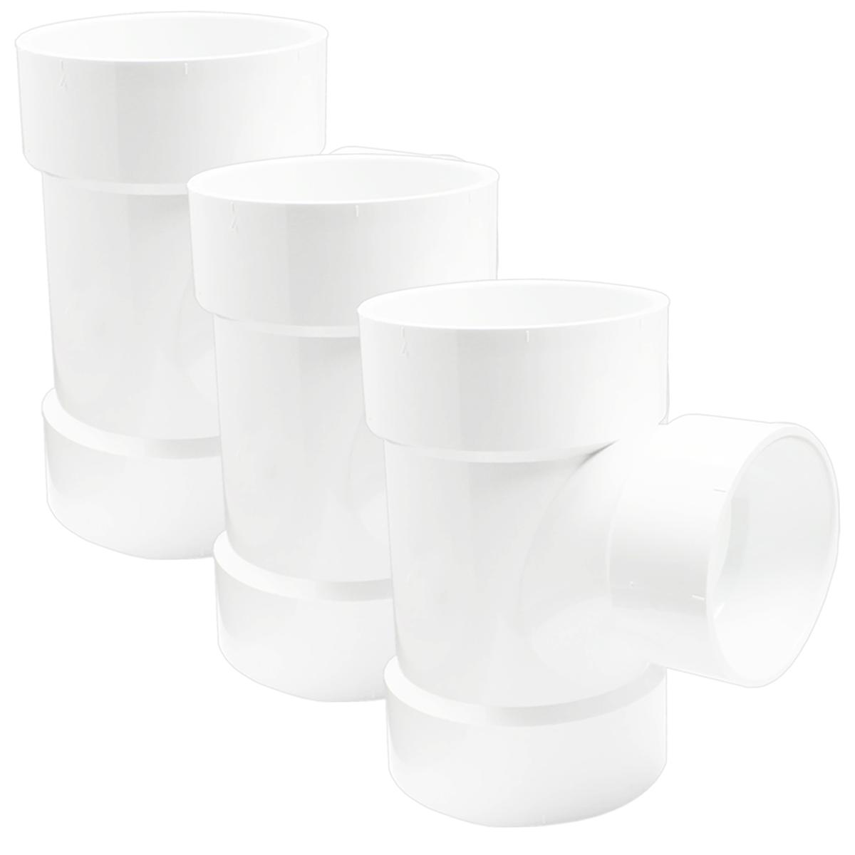 Foto 2 pulgar | Conexiones Tee De Pvc Industrial Ventdepot Mxtes-018 3  Piezas Blanco