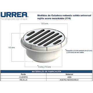 Foto 3 | Urrea Coladera Universal Inox Hc174