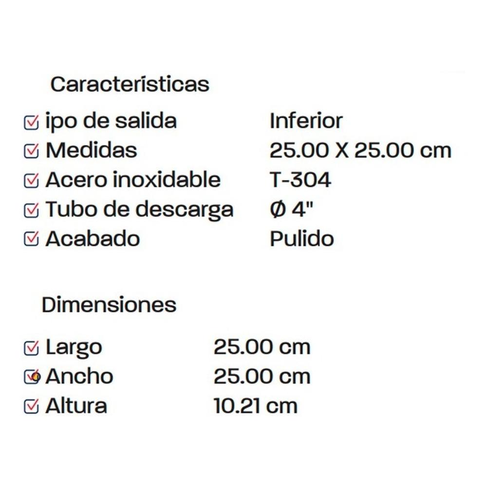 Foto 4 pulgar | Coladera para Tubo de 4 Pc-510 Coflex de Acero Inoxidable