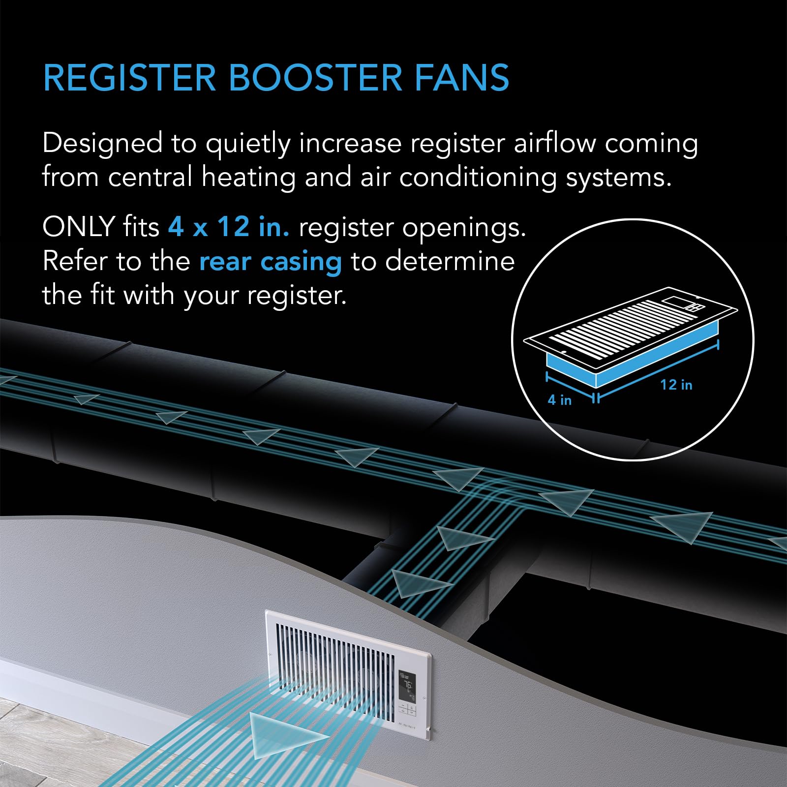 Foto 3 pulgar | Ventilador Register Booster Ac Infinity Airtap T4 Blanco De 4 X 12 Pulgadas - Venta Internacional.