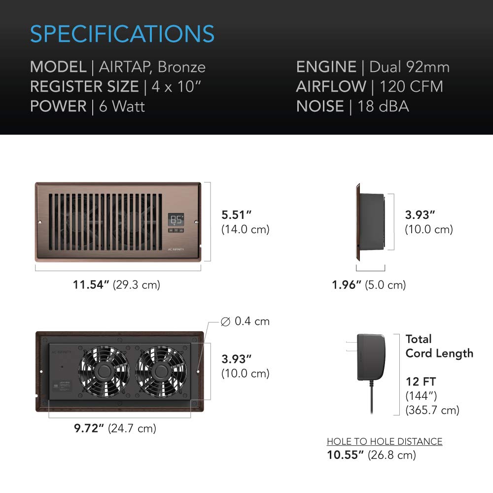 Foto 6 | Ventilador Register Booster Ac Infinity Airtap T4 Con Termostato - Venta Internacional.