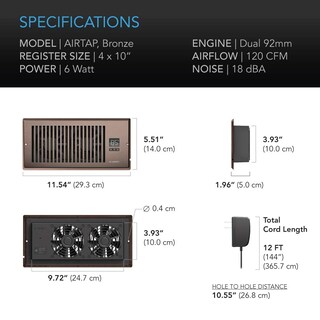 Foto 6 | Ventilador Register Booster Ac Infinity Airtap T4 Con Termostato - Venta Internacional.