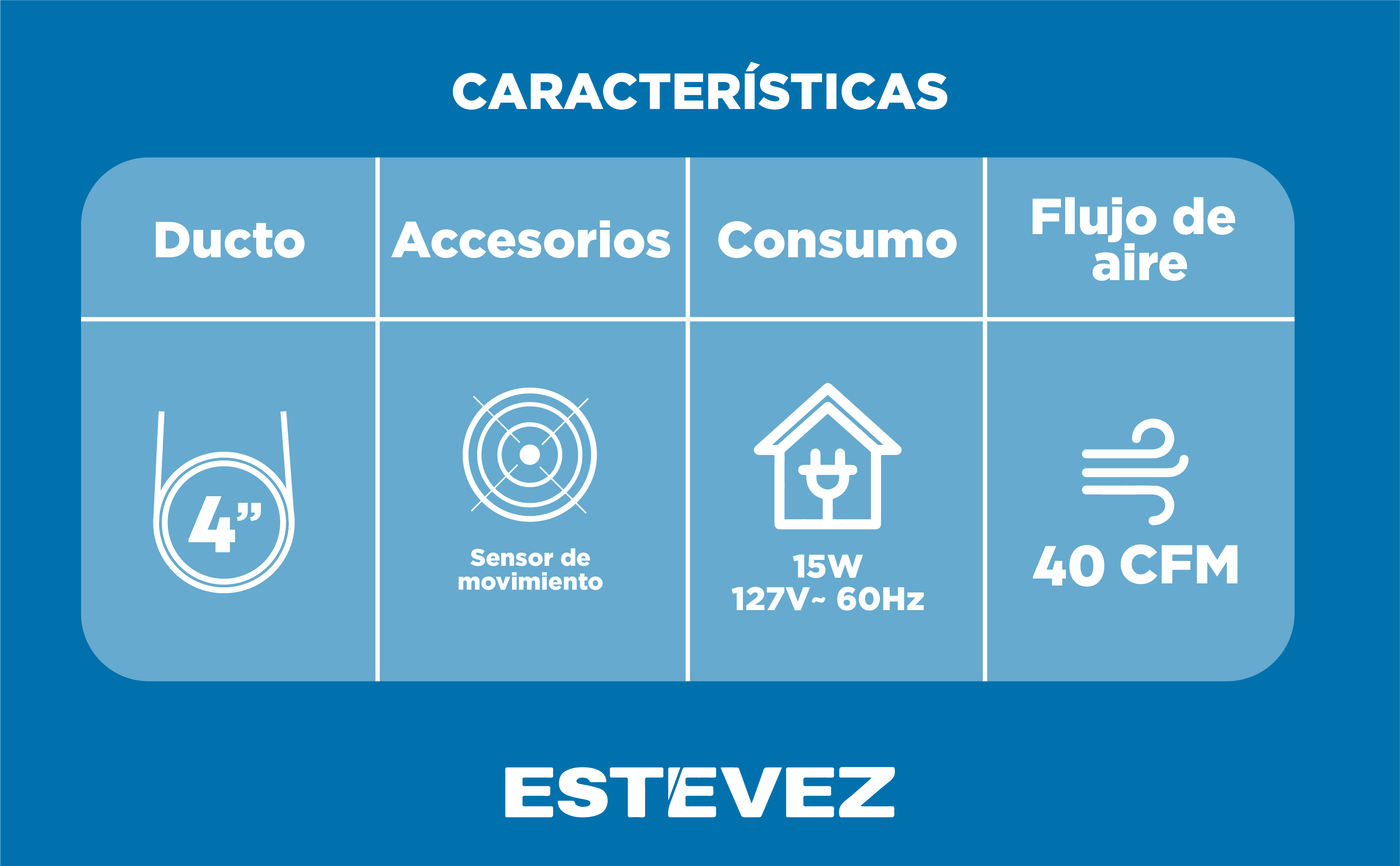 Foto 3 pulgar | Estevez Extractor De Aire De 4 Pulgadas Con Sensor De Movimiento