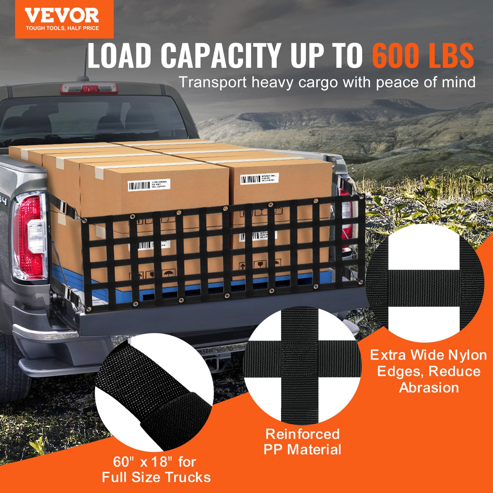 Foto 2 | Extensor De Plataforma Para Camión Tailgate Net Vevor, 60 X 45 Cm, Con Correas - Venta Internacional.