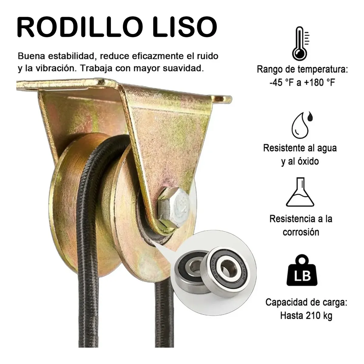Foto 5 pulgar | 6 Ruedas Belug  Con Ranura En V Para Ruedas De Puertas Correderas Dorado