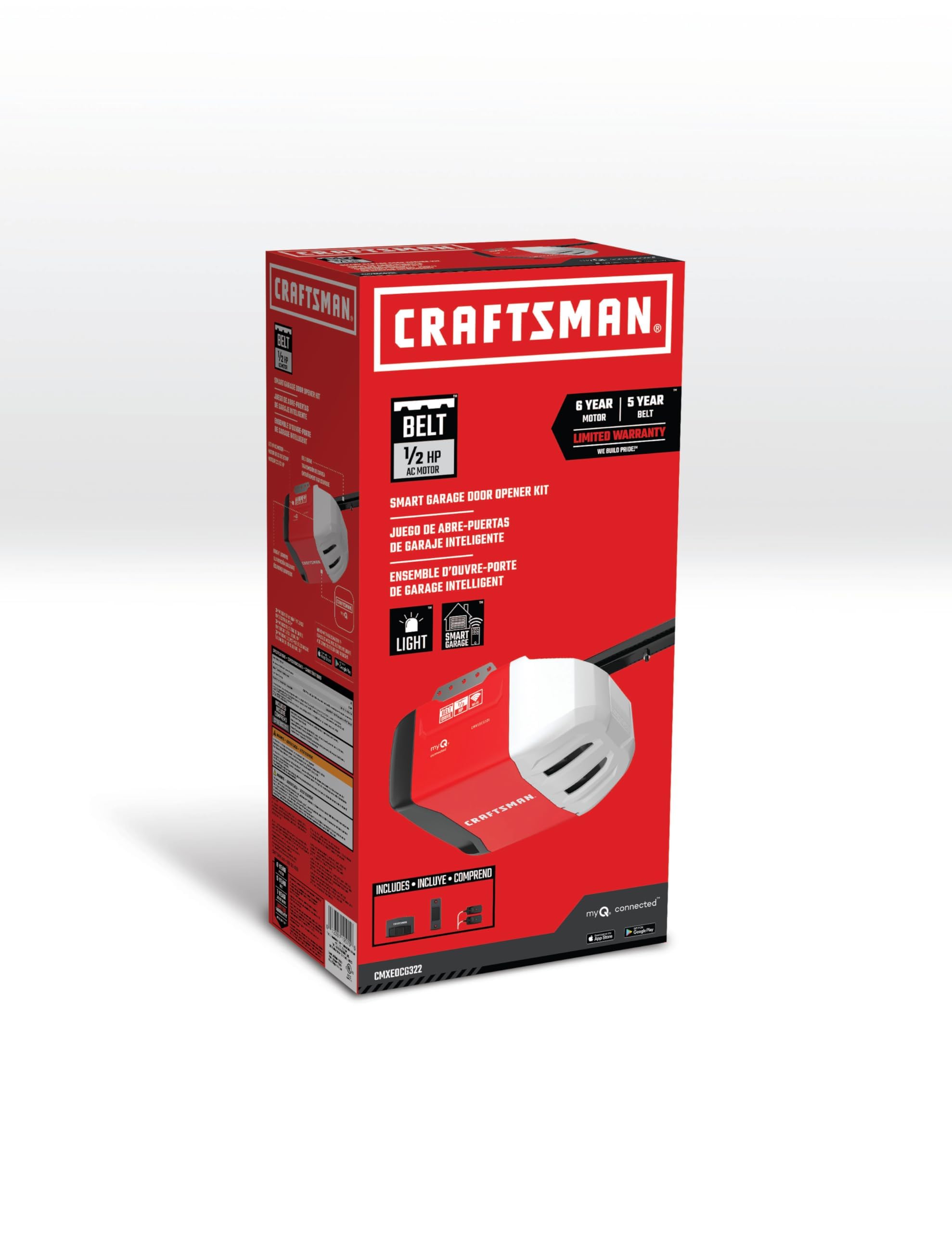 Foto 5 pulgar | Abridor De Puertas De Garaje Craftsman De 1/2 Hp Smart Belt Drive - Venta Internacional.