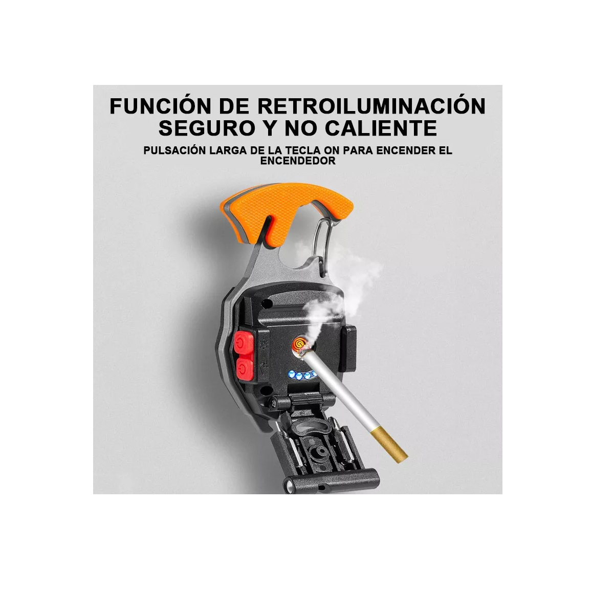 Foto 3 pulgar | Llavero con Linterna Led Multifunción Eo Safe Imports ESI-9800 Naranja