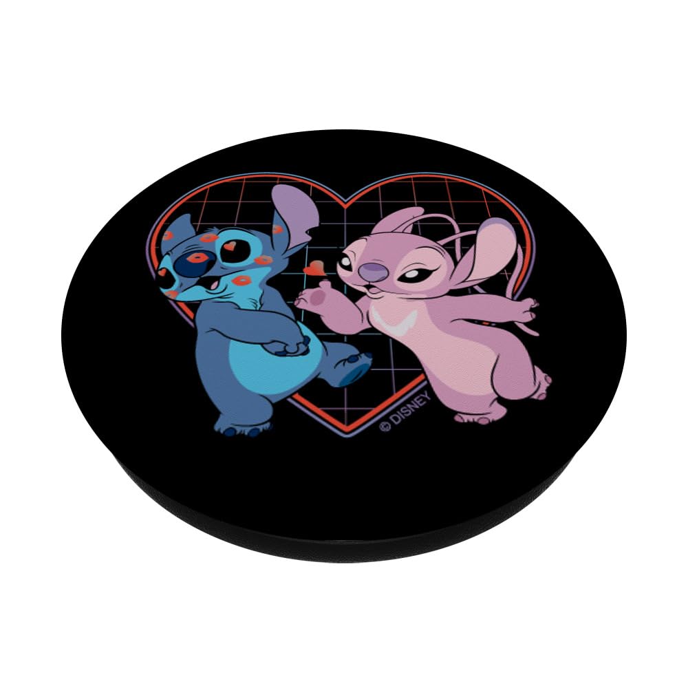 Foto 3 pulgar | Popsockets Popgrip Disney Lilo Y Stitch Angel Besos En Forma De Corazón - Venta Internacional.