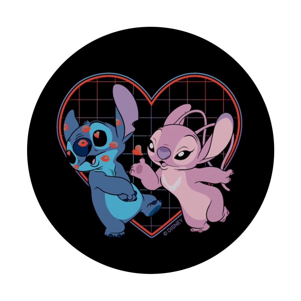 Foto 4 pulgar | Popsockets Popgrip Disney Lilo Y Stitch Angel Besos En Forma De Corazón - Venta Internacional.
