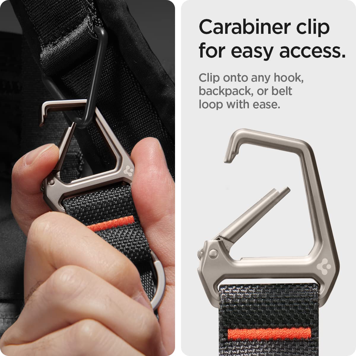 Foto 4 pulgar | Llavero Con Correa De Mosquetón Spigen Life Para Llaves, Color Negro - Venta Internacional.