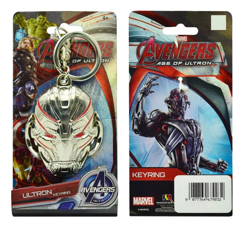 Foto 4 pulgar | Marvel Avengers Llavero Metalico Ultron Monogram