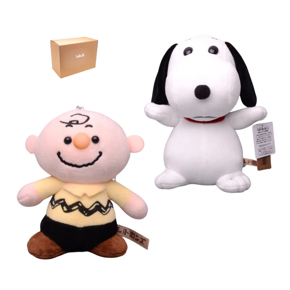 Llavero Peluche Snoopy + Charlie 2pz Lab.g Blanco Color Piel Amarillo