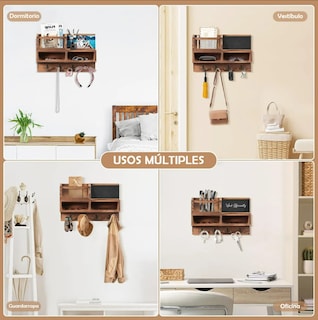 Foto 6 | Porta Llaves Pared Madera Modernos Hogar Adornos