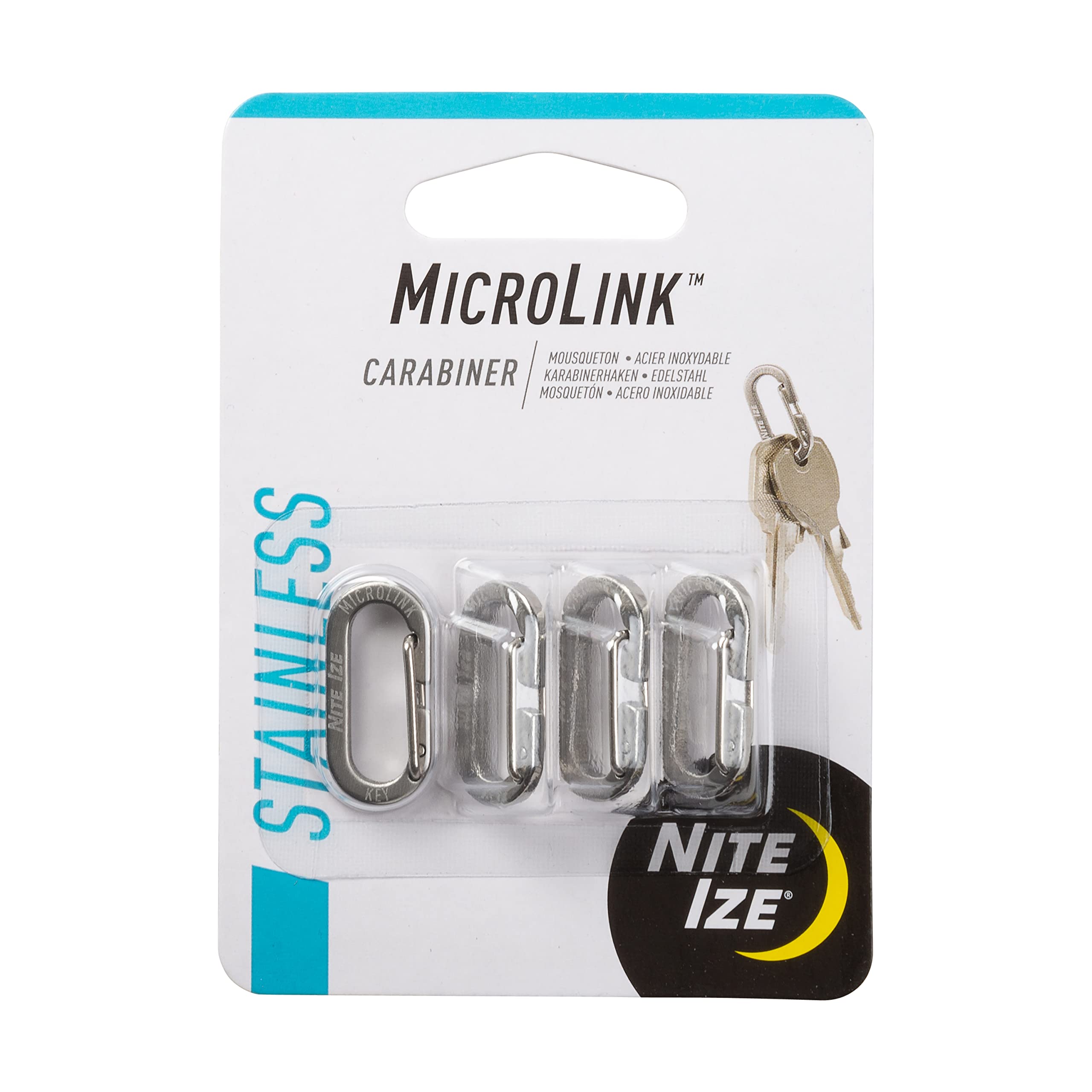 Minillaveros Moscarabiner Nite Ize Microlink De Acero Inoxidable  Paquete De 4 - Venta Internacional.