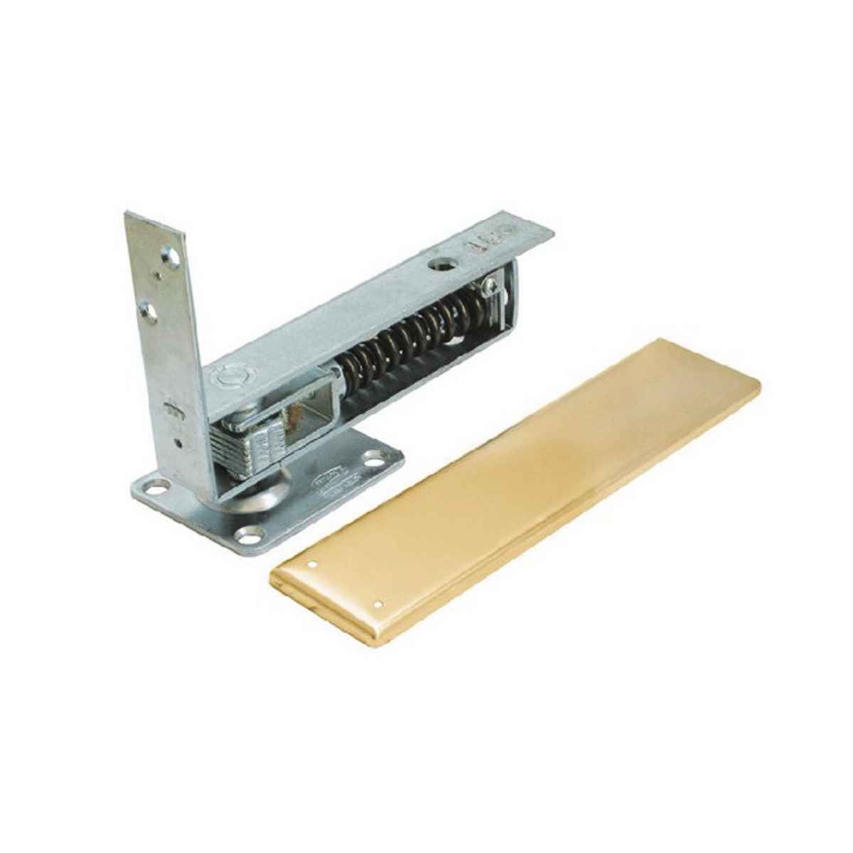 Bisagra Mecanica Piso Phillips Doble Accion Vaiven Laton Brillante Con Tornillos