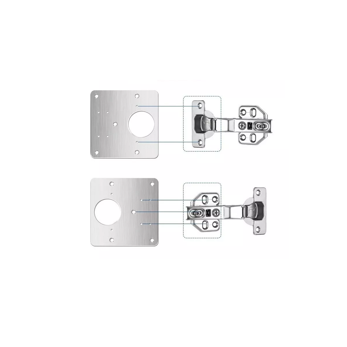 Foto 3 pulgar | Placa de Bisagra Eo Safe Imports Esi8343 6 Piezas