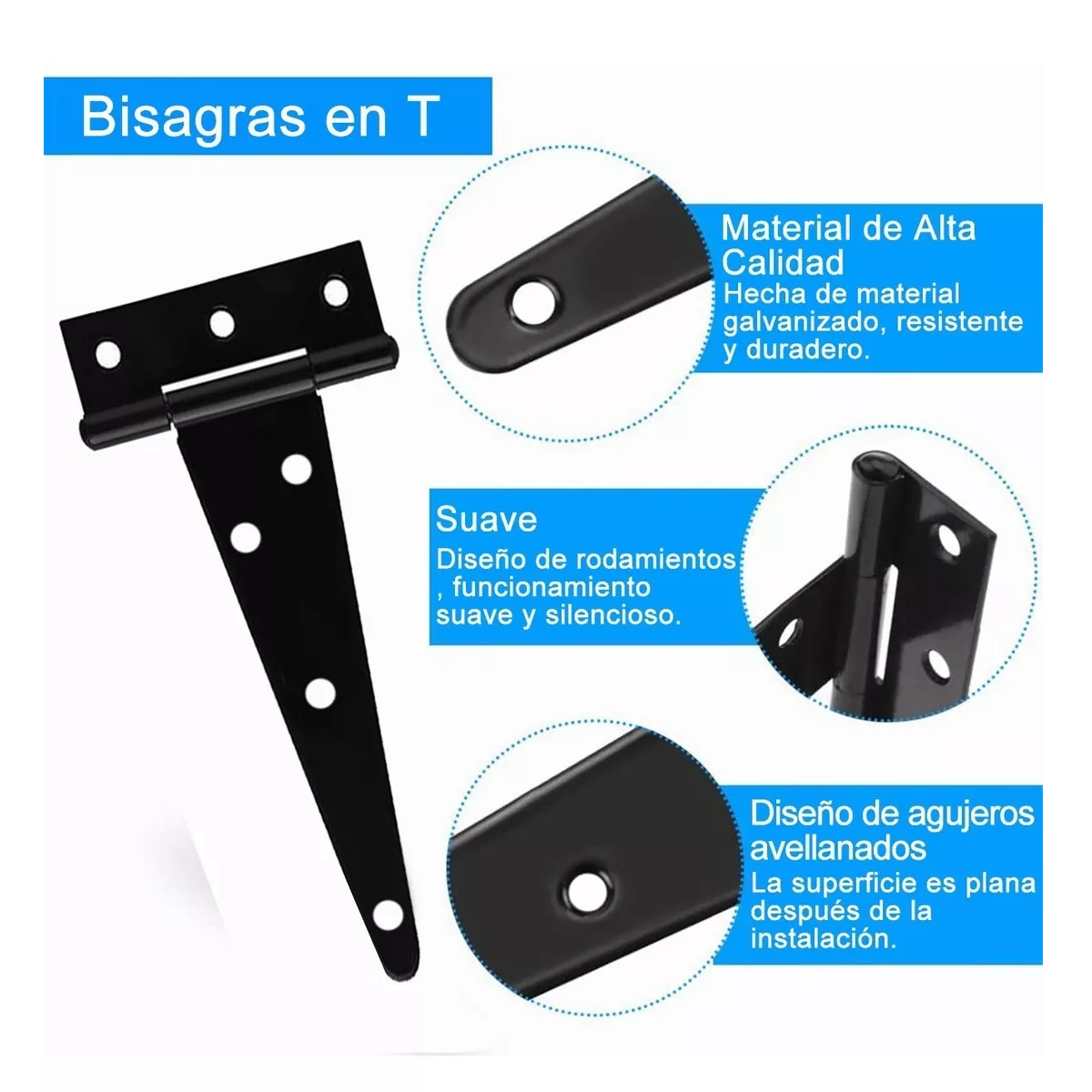 Foto 3 | Bisagras Tipo T Eo Safe Imports Esi8360 6 Piezas