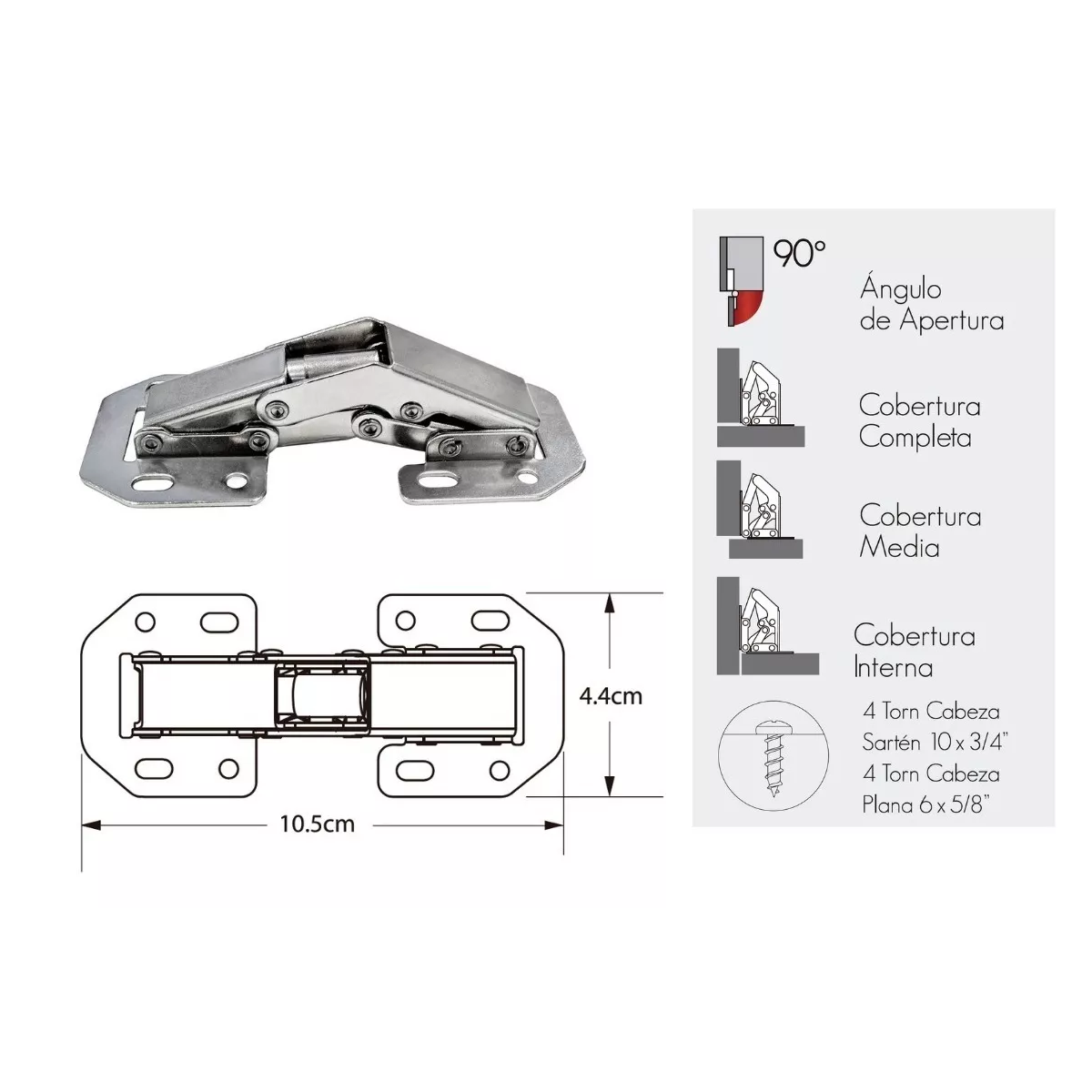 Foto 3 pulgar | Set Bisagra Bidimensional Oculta 90° Eo Safe Imports Esi-8365 color Plata 10 Piezas