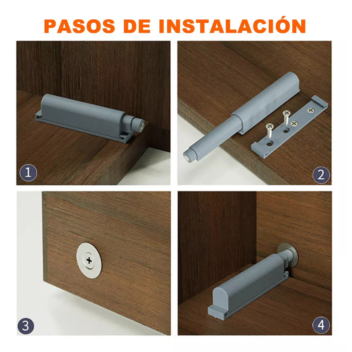 Foto 4 pulgar | Kit 30 Piezas Resbalon Forzador Push Open Magnético Para Puerta Eo Safe Imports Esi-15613 Gris