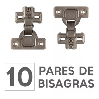 Foto 3 | Kit Bisagra Bidimensional Brazo Corto 10 Pares Eo Safe Imports Esi-8339 Gris