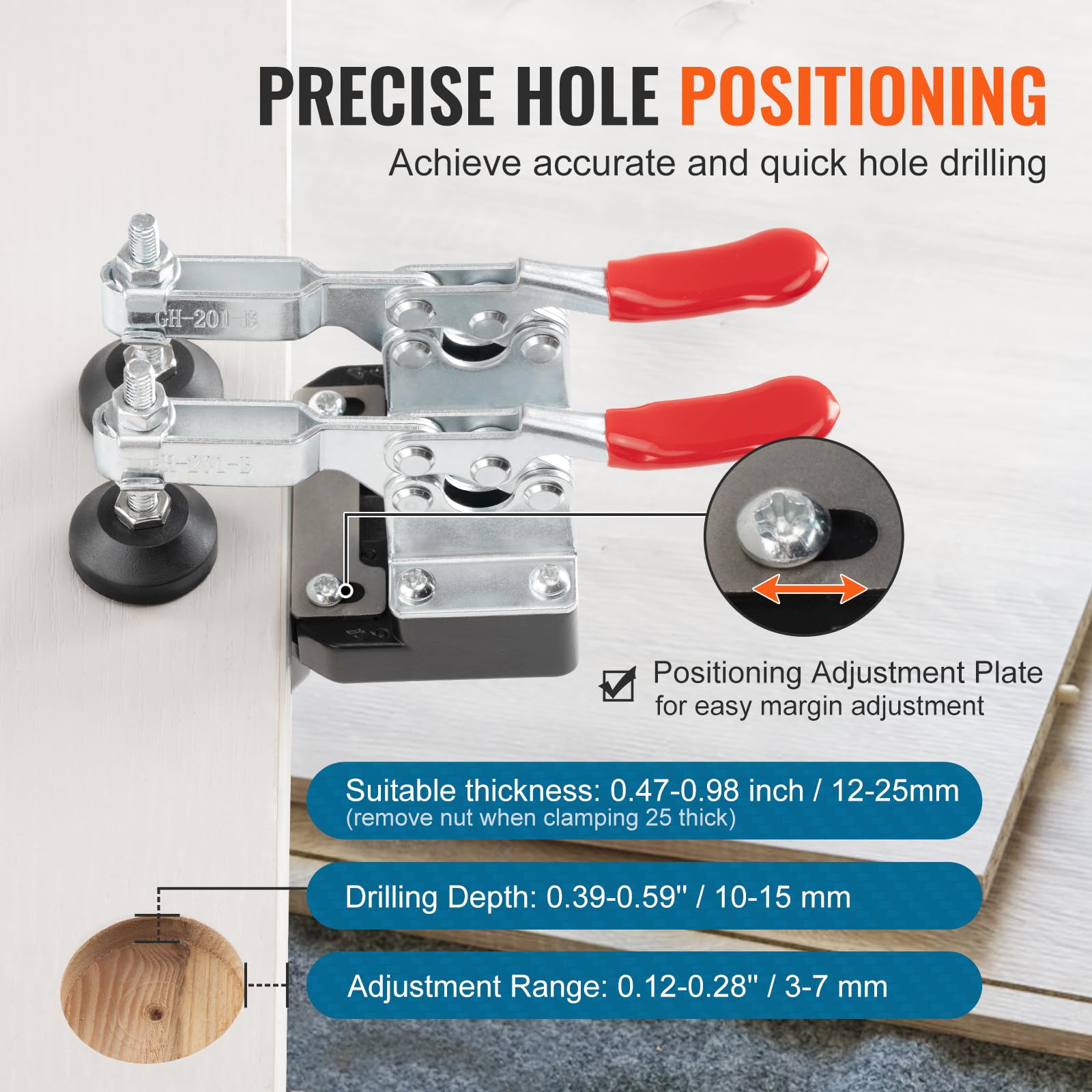 Foto 4 pulgar | Plantilla Para Bisagra De Puerta Oculta Vevor, Aleación De Aluminio De 35 Mm - Venta Internacional.