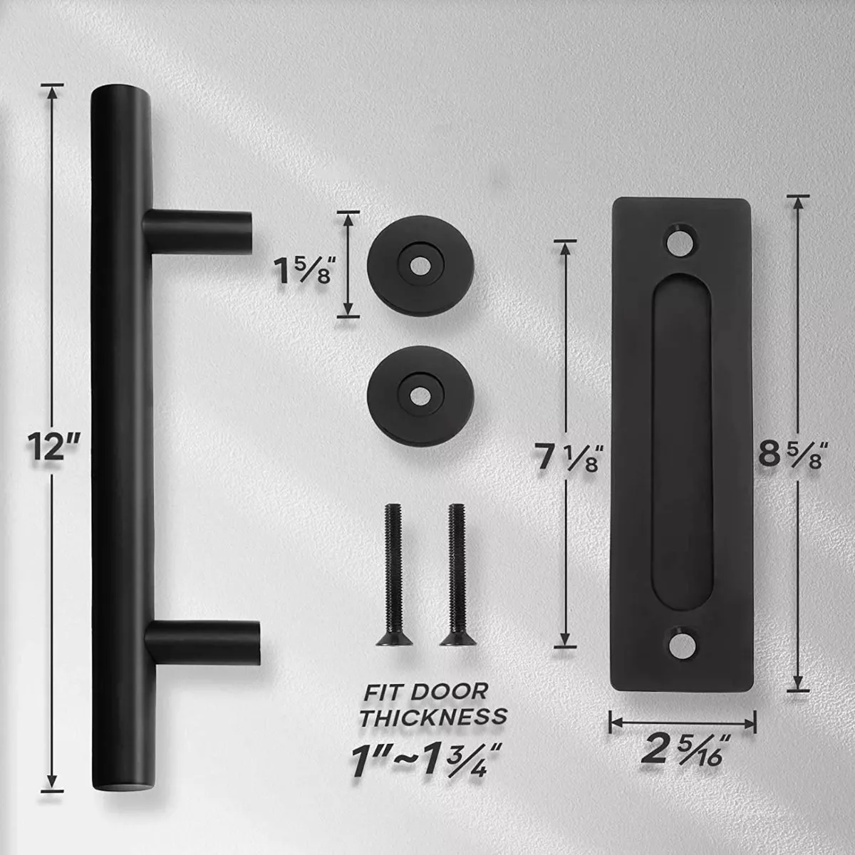 Foto 2 | Jaladera de Acero Inoxidable para Puerta de Granero Eo Safe Imports Esi-8354 color Negro