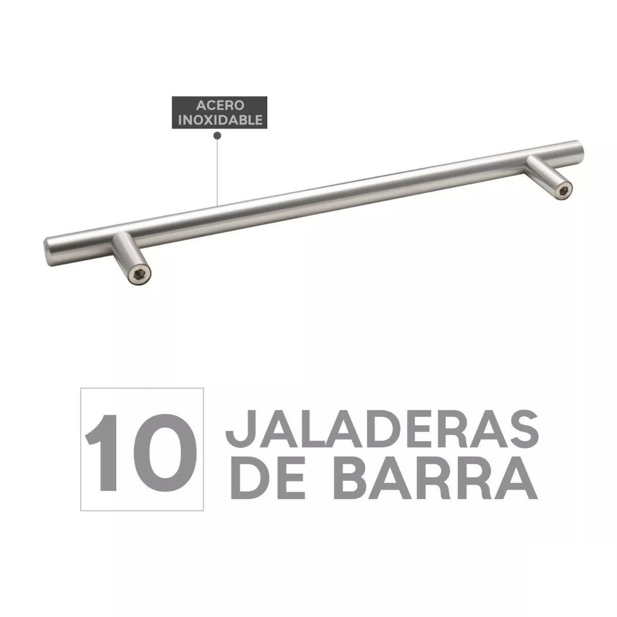 Foto 3 pulgar | Juego Jaladera de Barra en Acero Inoxidable  10 Piezas Eo Safe Imports Esi-8341 color Plata