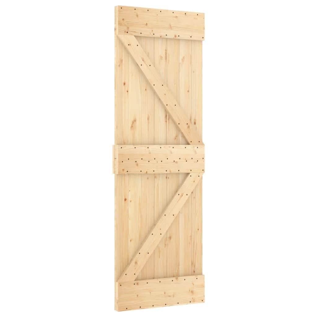 Puerta Corrediza Para Granero Vidaxl Narvik, 70 X 210 Cm, Madera Maciza De Pino - Venta Internacional.