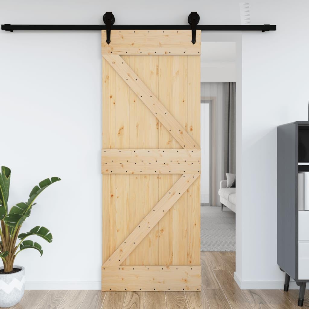 Foto 2 | Puerta Corrediza Para Granero Vidaxl Narvik, 70 X 210 Cm, Madera Maciza De Pino - Venta Internacional.