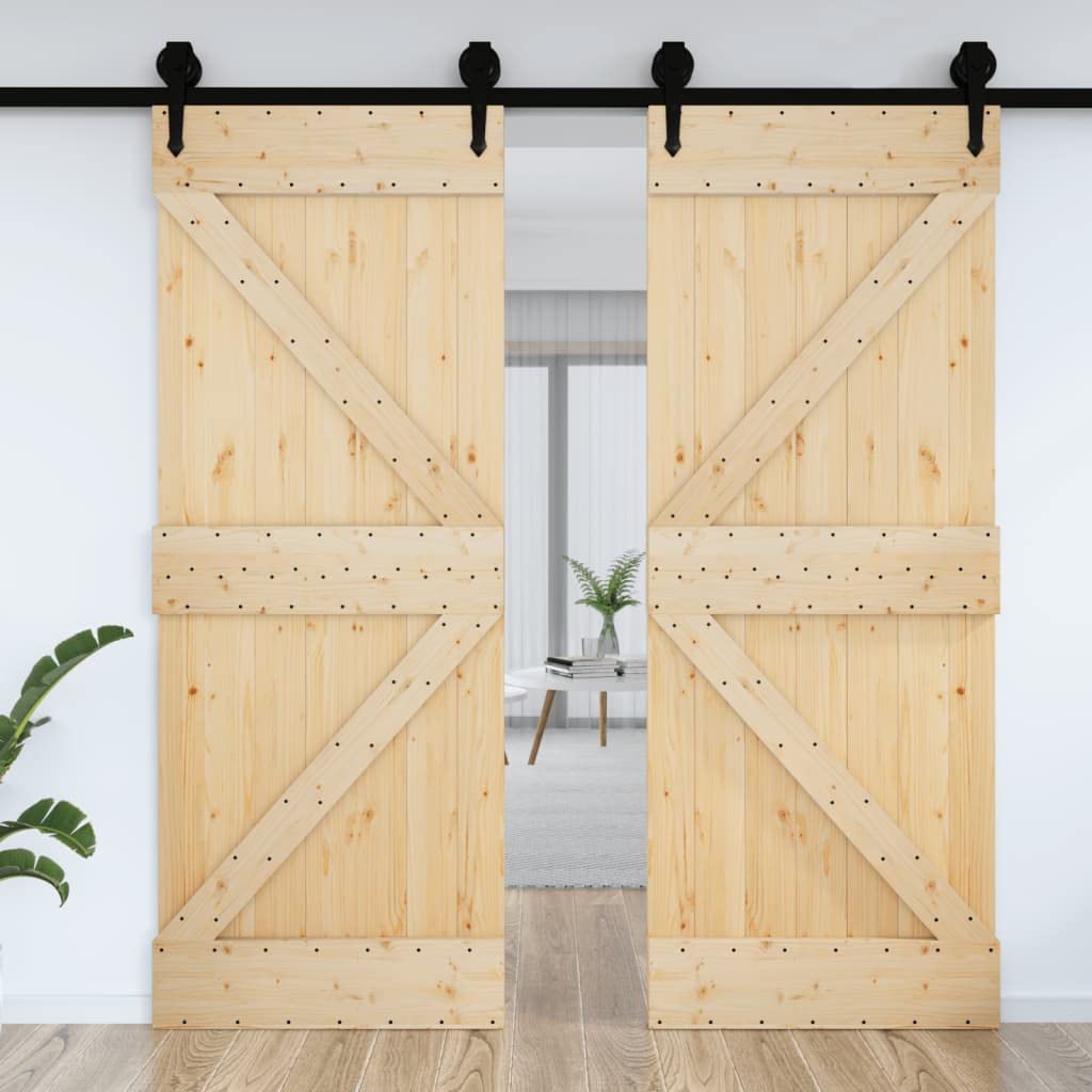 Foto 4 | Puerta Corrediza Para Granero Vidaxl Narvik, 70 X 210 Cm, Madera Maciza De Pino - Venta Internacional.
