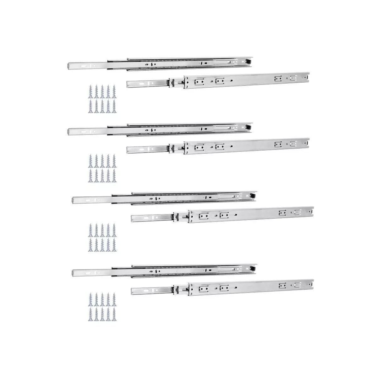 Juego Corredera De Extension Total  8 Piezas Eo Safe Imports Esi-8344 Plata $509