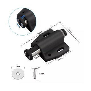 Foto 2 | Resbalón Imán Automático Sencillo Magnético Push 20 Pcs Eo Safe Imports Esi-15515 Negro