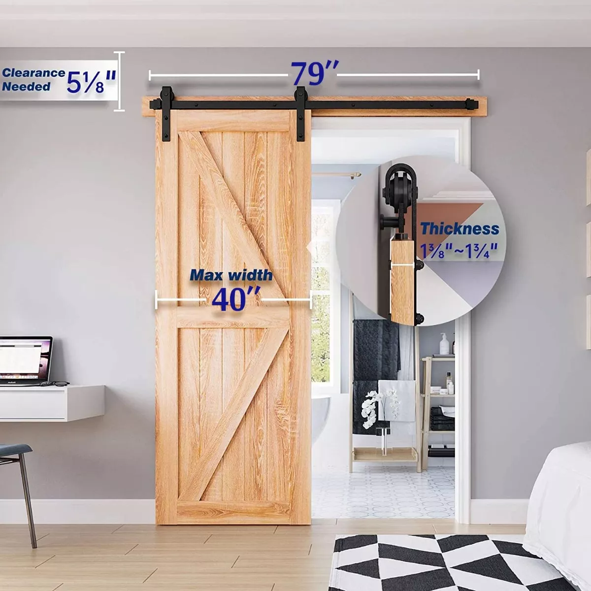 Foto 4 pulgar | Juego De Herrajes Para Puertas Corredizas De Granero Eo Safe Imports Esi-15618 Negro