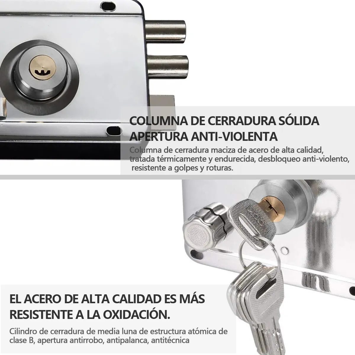 Foto 3 pulgar | Cerradura para Puerta Malubero color Plata
