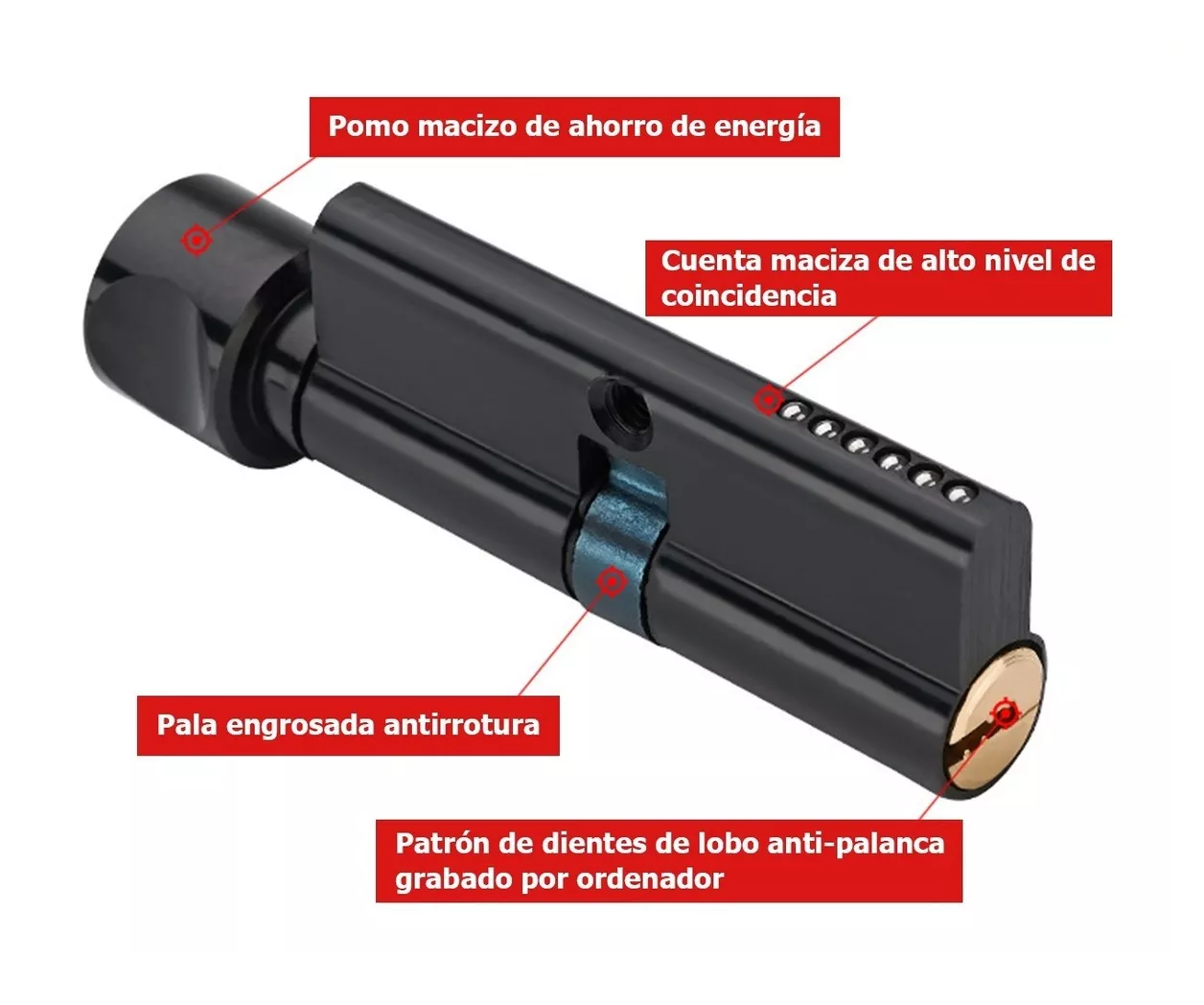 Foto 4 pulgar | Cerradura BELUG para Puerta color Negro