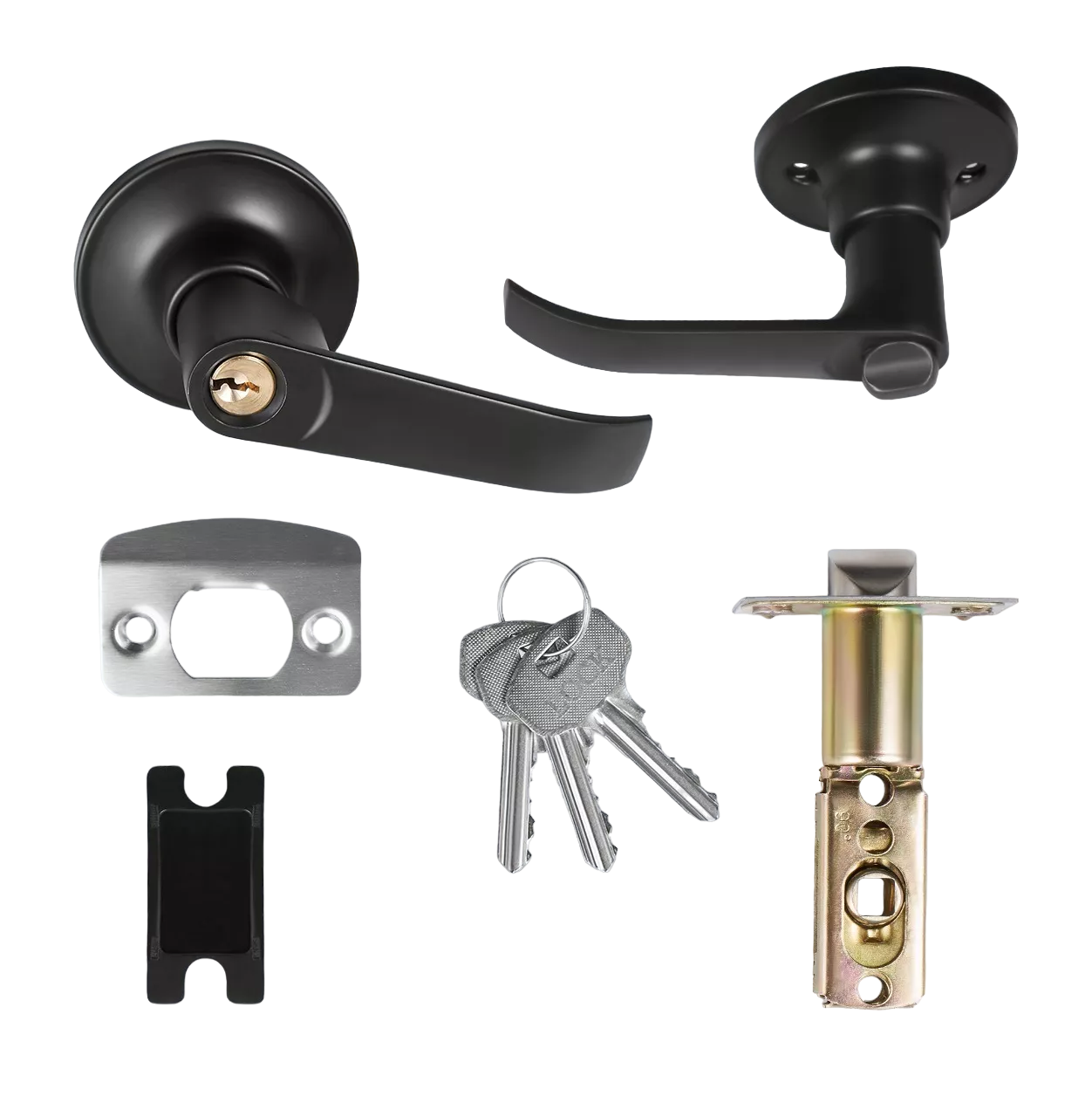 Foto 2 | Chapas para Puerta Belug color Negro con Llave