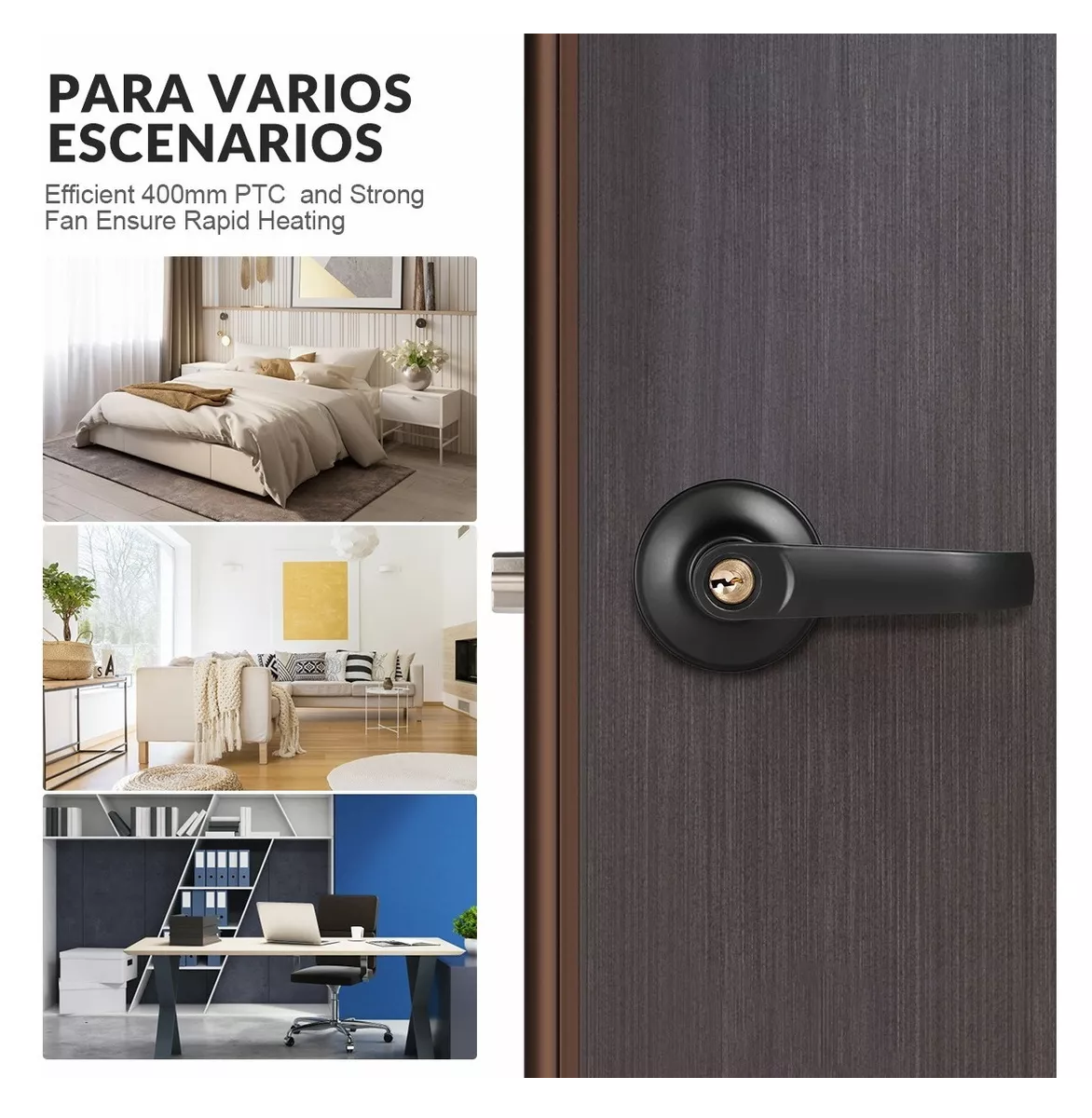 Foto 5 | Chapas para Puerta Belug color Negro con Llave