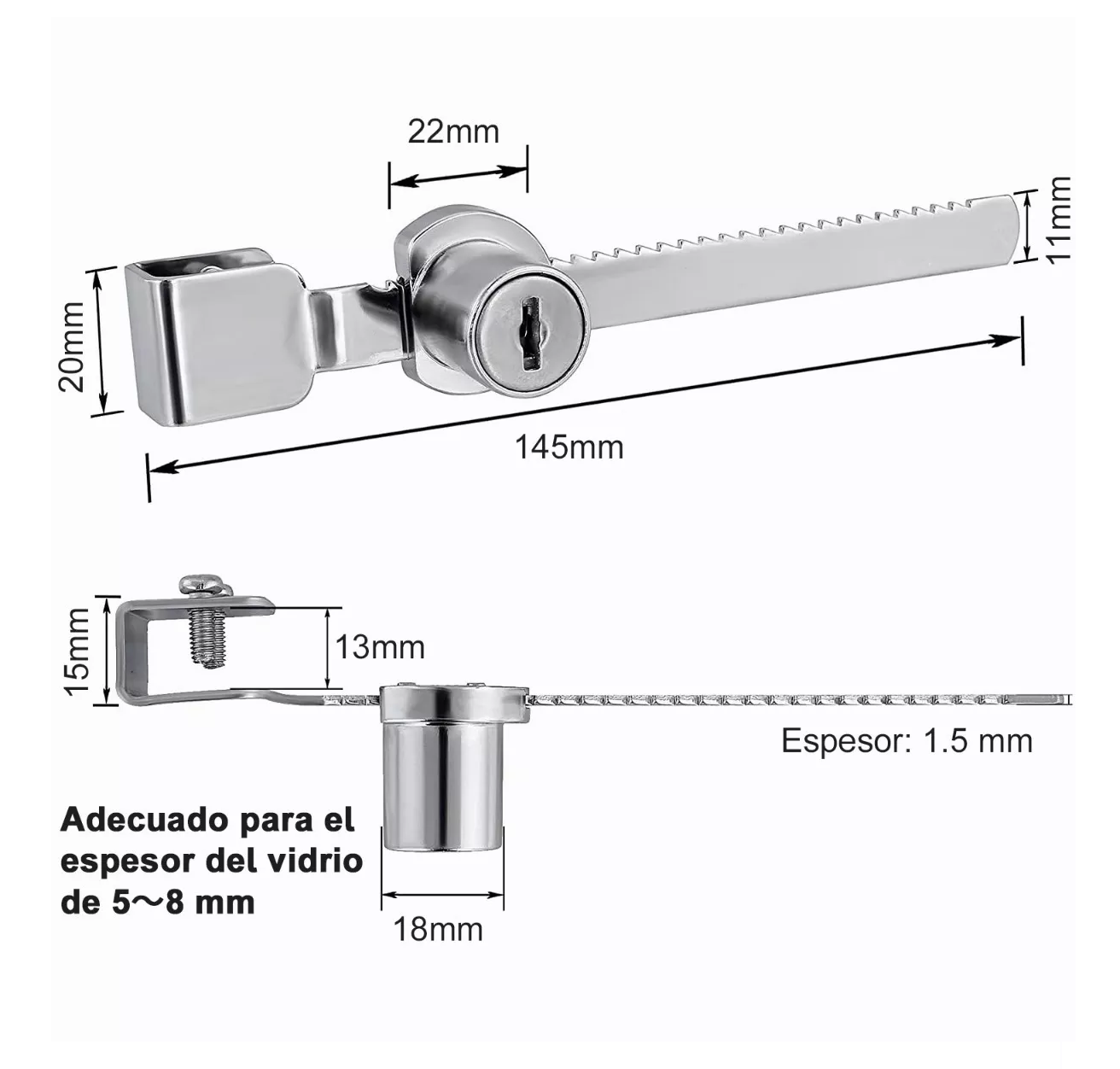 Foto 4 | Chapa para Vitrina Deslizable Belug con 12 Llaves