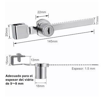 Foto 4 | Chapa para Vitrina Deslizable Belug con 12 Llaves