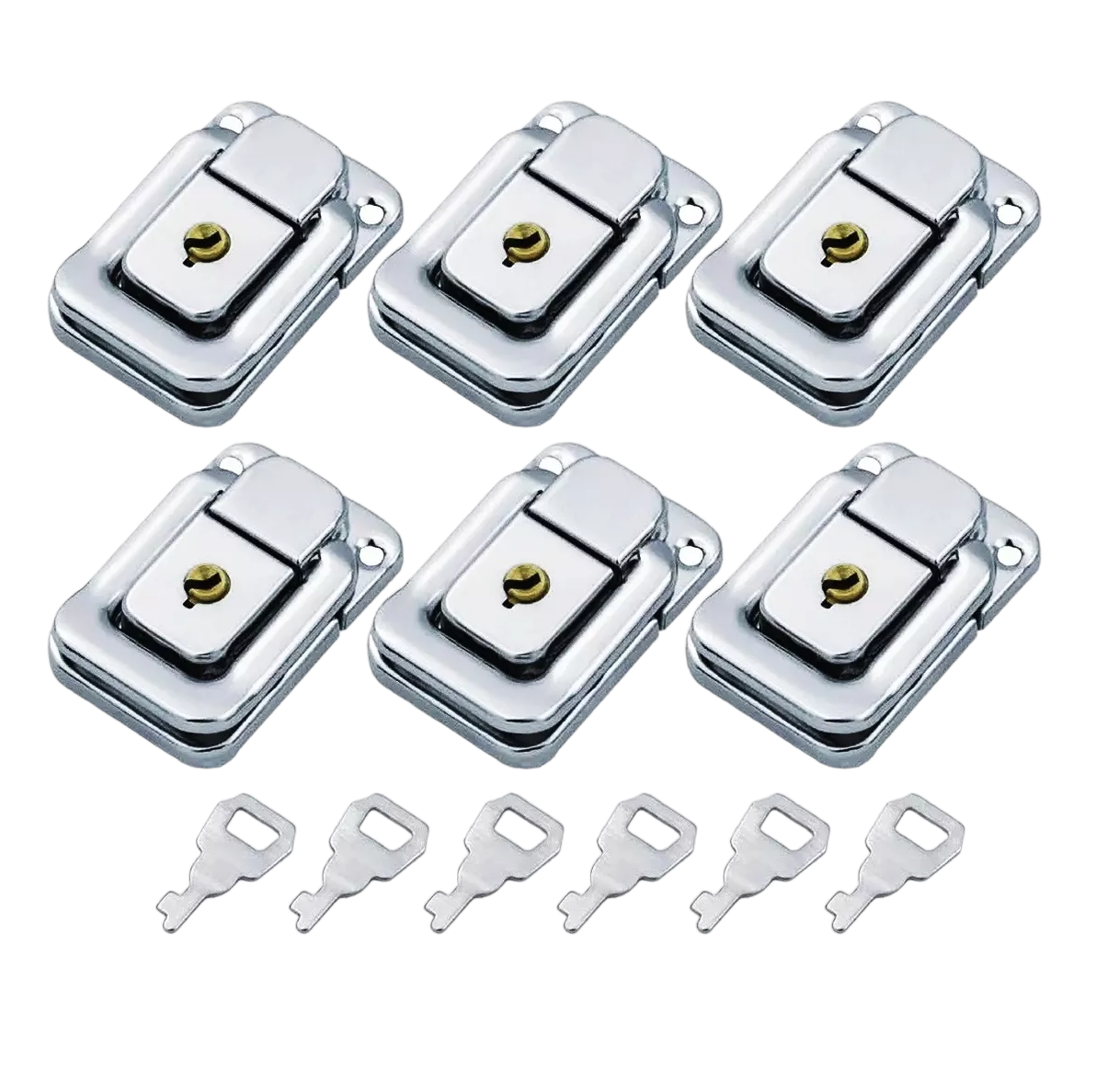 6 Chapa Broche Para Maletines Cajas Instrumentales Con Llave