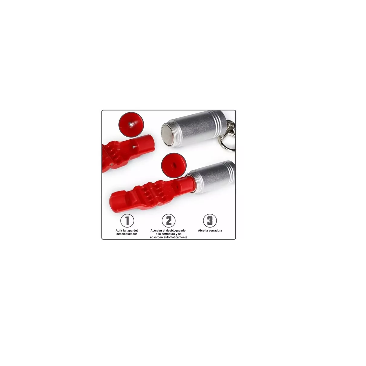 Foto 4 pulgar | 50 Pcs Candados Ganchos Exhibidor Y 1 Llave Magnética Eo Safe Imports Esi-15517 Negro