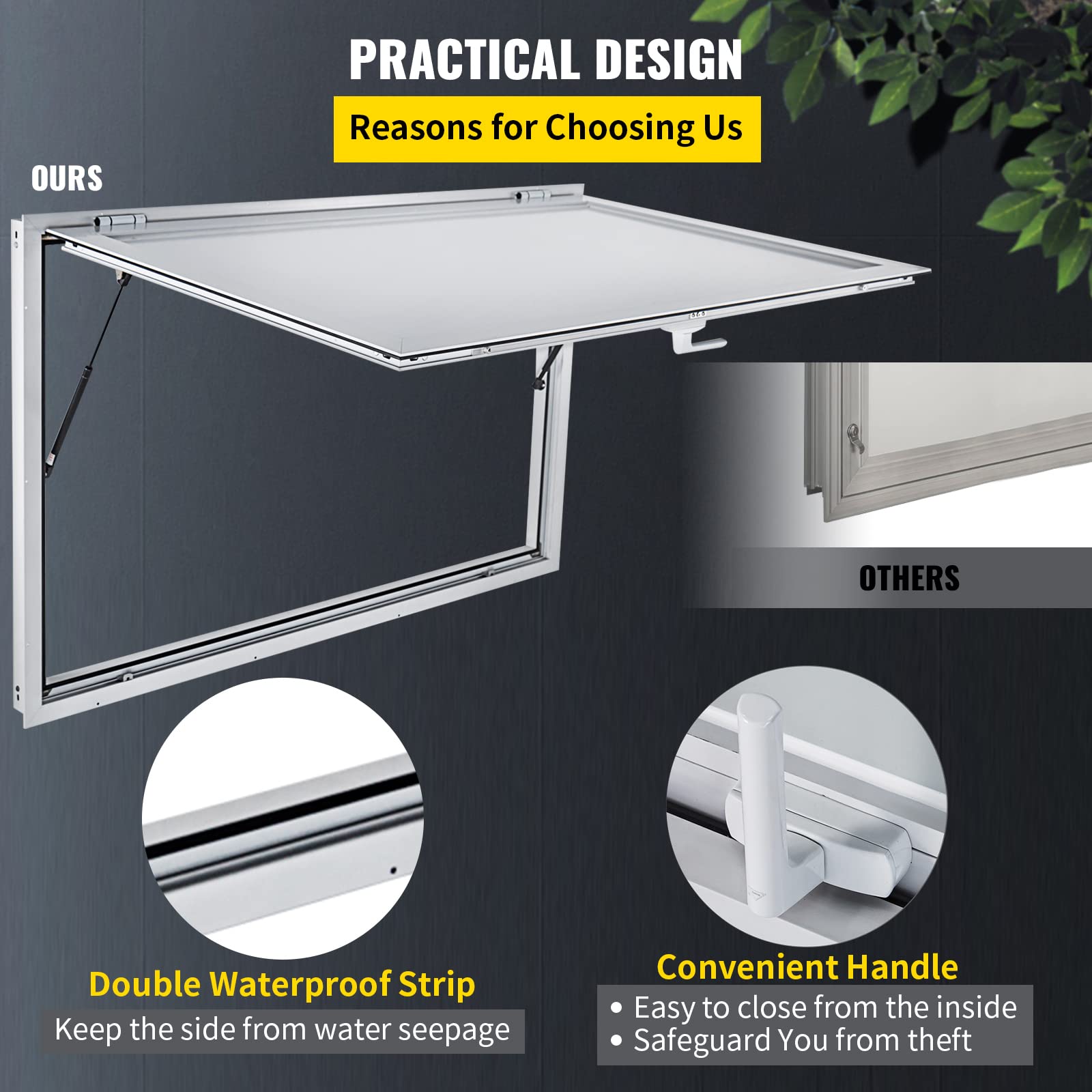 Foto 7 | Ventana De Concesión Vevor Para Camiones De Comida De 91,5 X 61 Cm Con Cerradura - Venta Internacional.